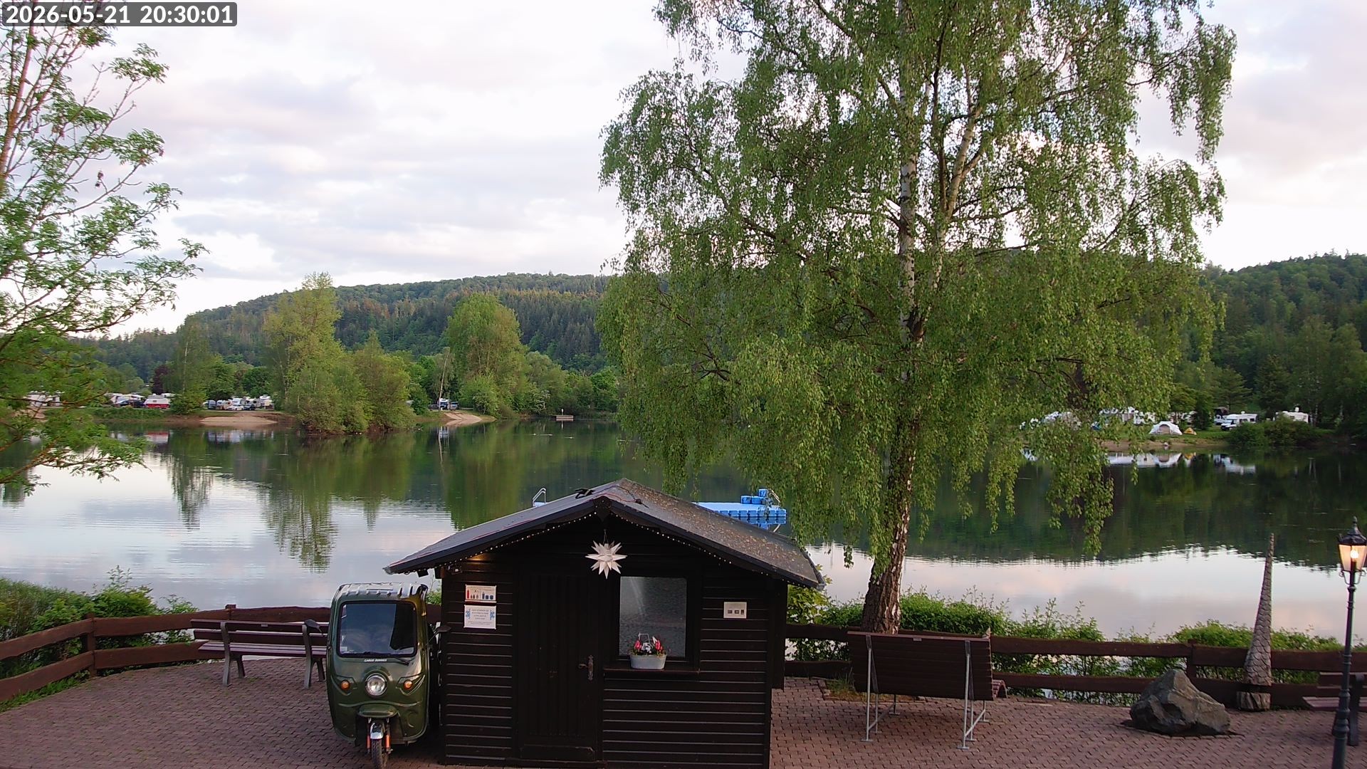 Archived image Webcam Lake Edersee: Camping Park Teichmann