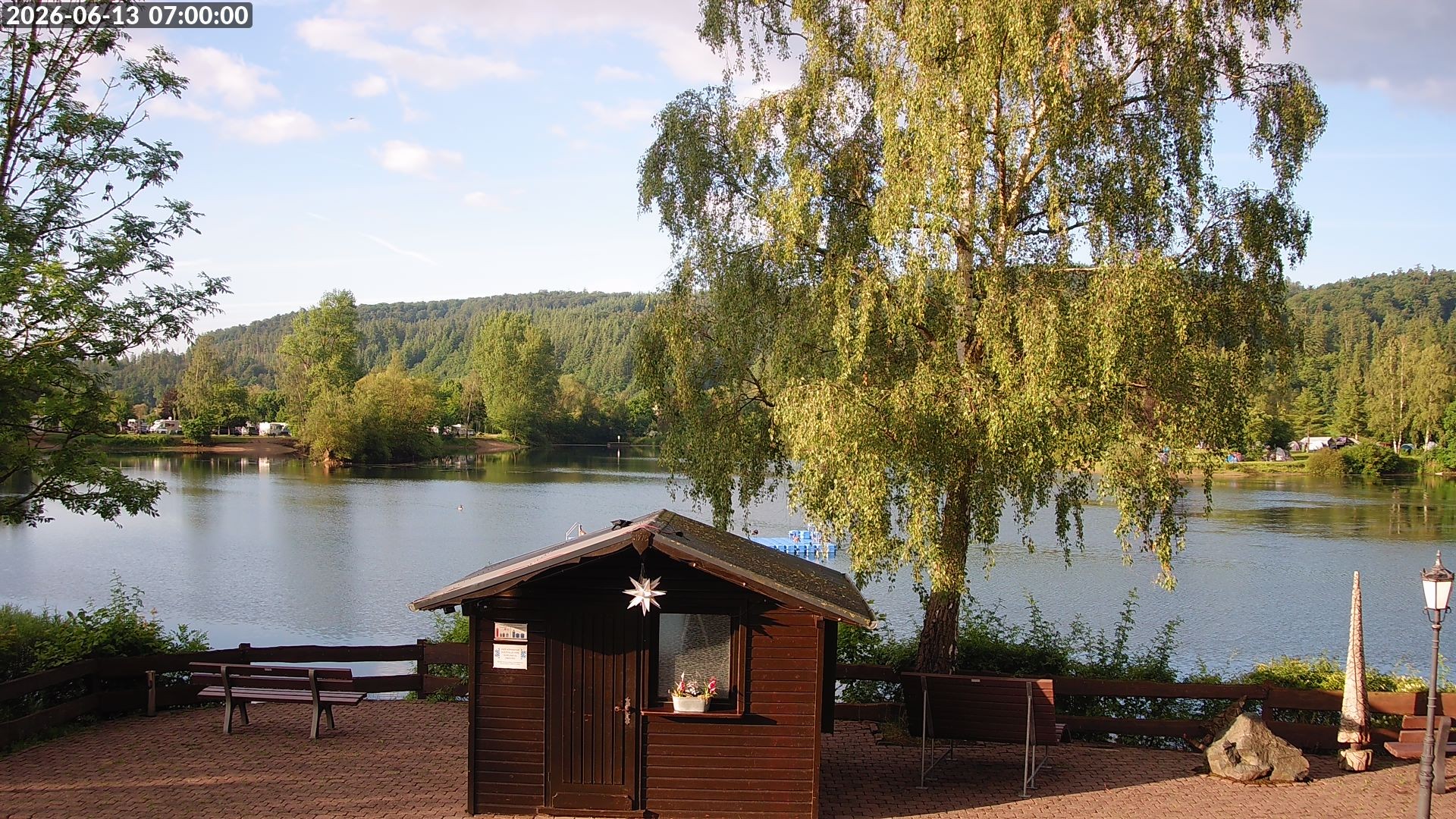 Archived image Webcam Lake Edersee: Camping Park Teichmann