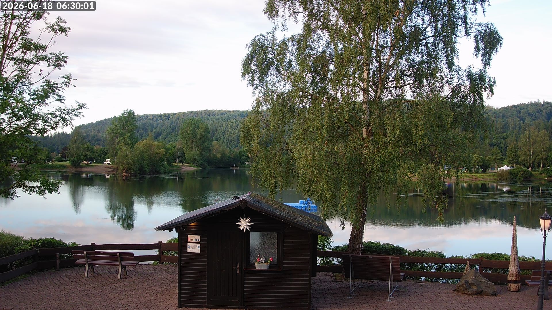 Archived image Webcam Lake Edersee: Camping Park Teichmann