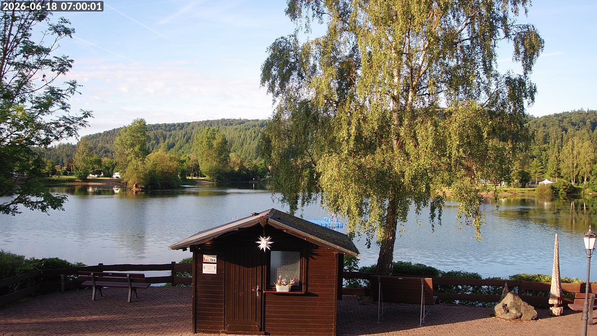 Archived image Webcam Lake Edersee: Camping Park Teichmann
