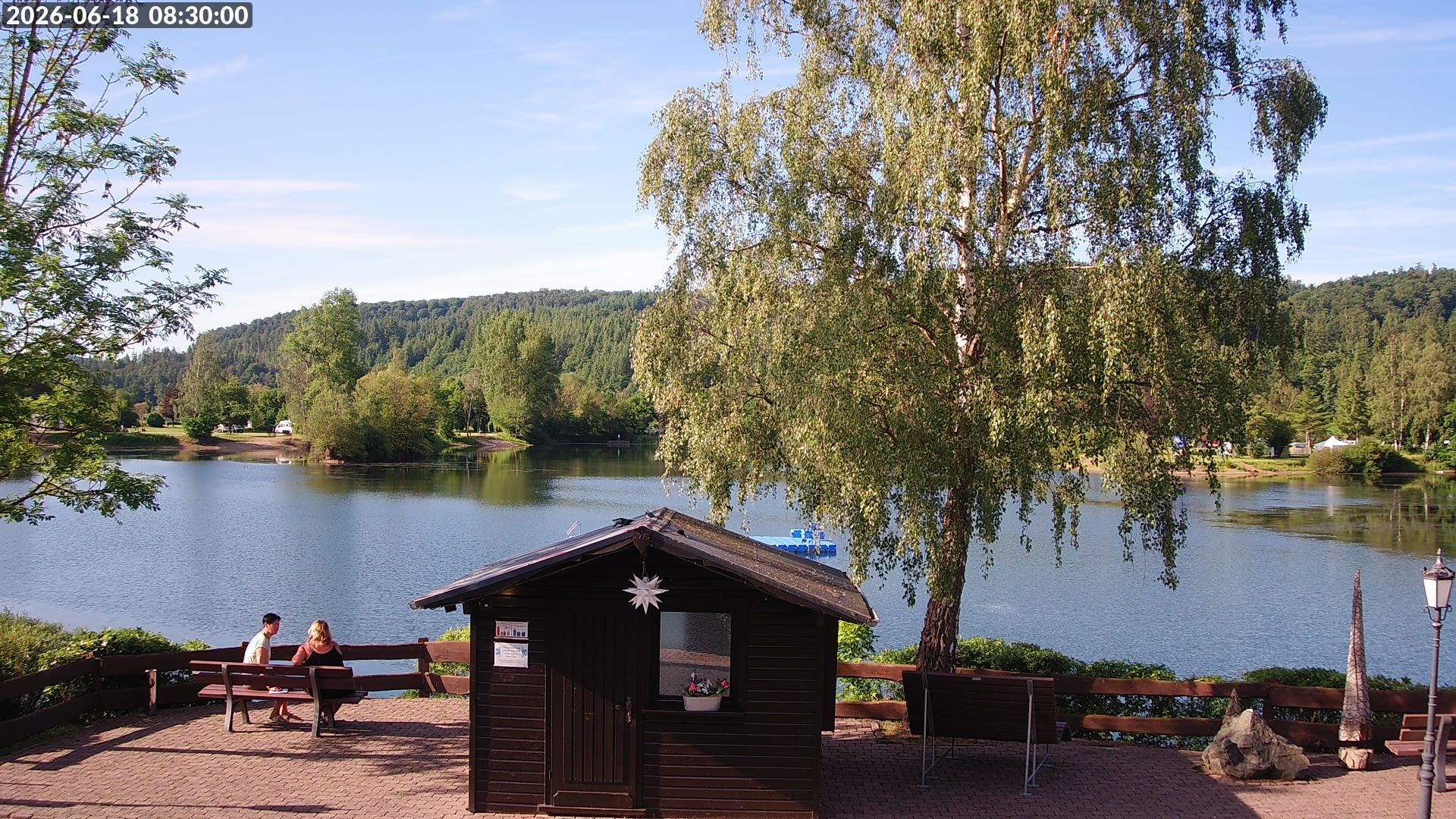 Archived image Webcam Lake Edersee: Camping Park Teichmann