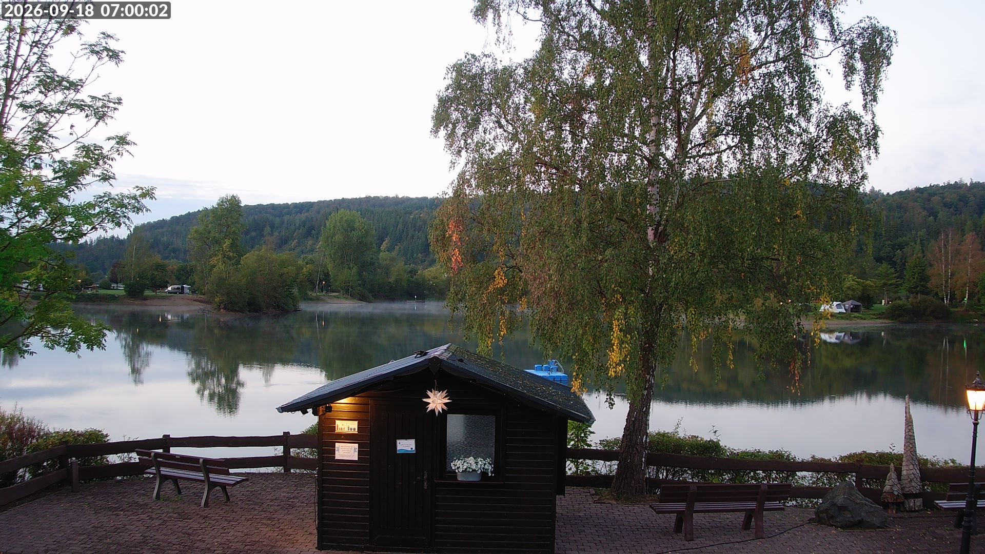 Archived image Webcam Lake Edersee: Camping Park Teichmann