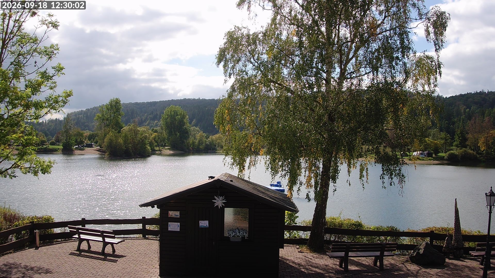 Archived image Webcam Lake Edersee: Camping Park Teichmann