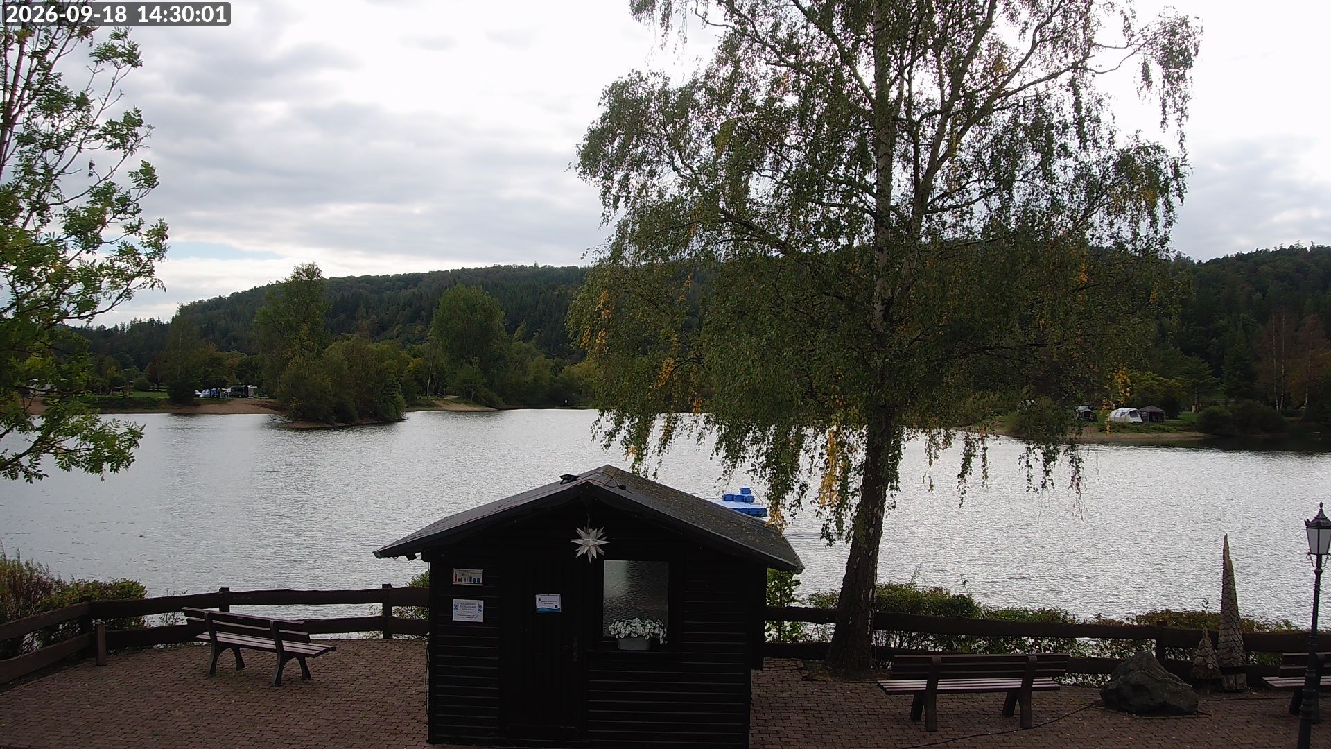 Archived image Webcam Lake Edersee: Camping Park Teichmann