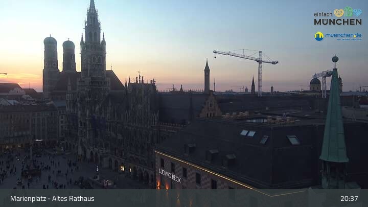 Archiv Foto Webcam Marienplatz München - Altes Rathaus