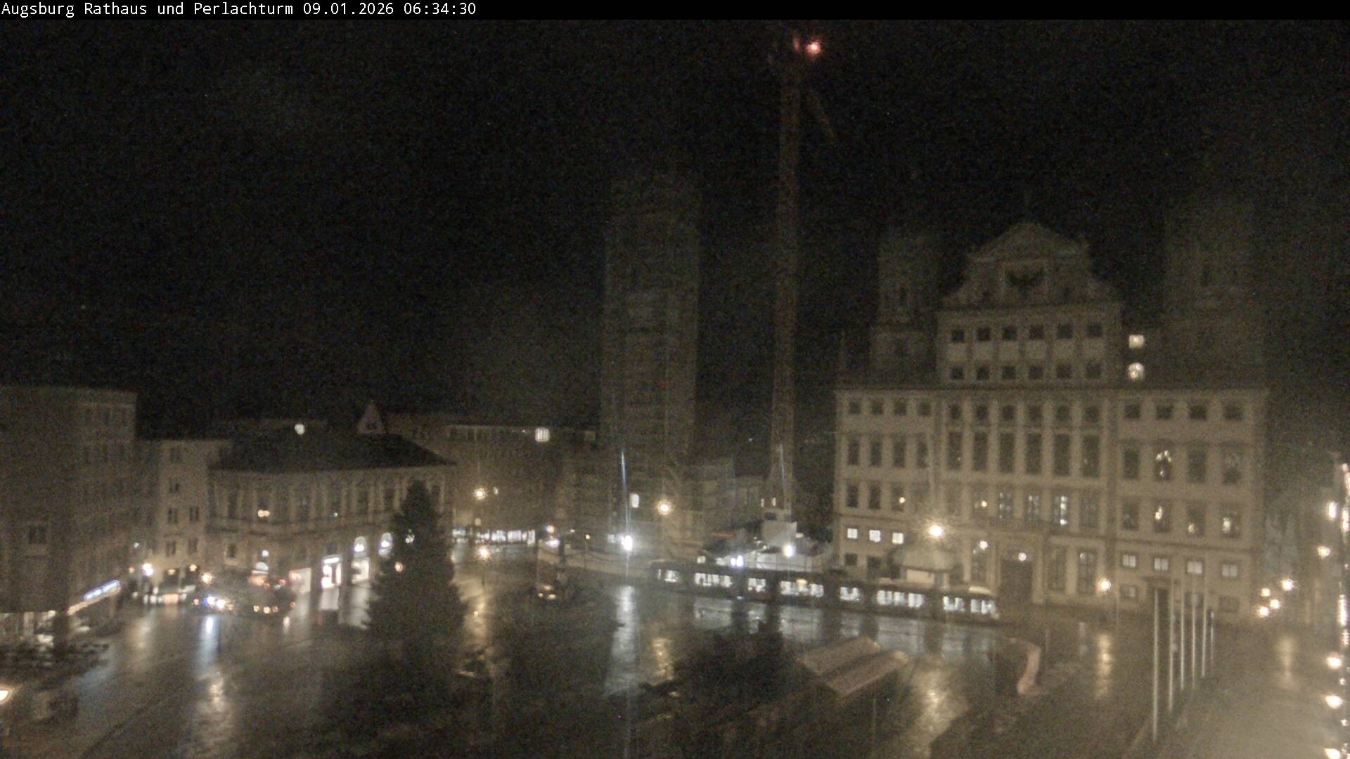 Archiv Foto Webcam Augsburger Rathausplatz und Perlachturm