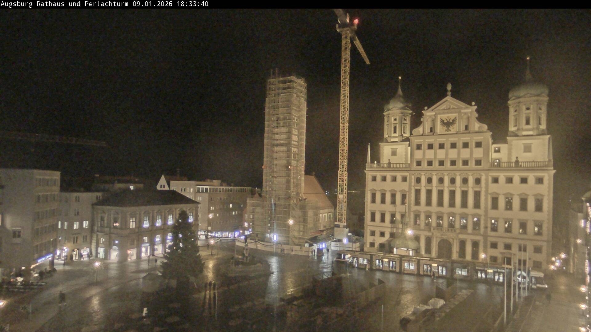 Archiv Foto Webcam Augsburger Rathausplatz und Perlachturm