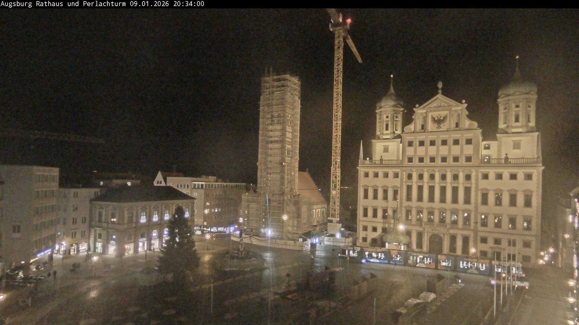 Archiv Foto Webcam Augsburger Rathausplatz und Perlachturm