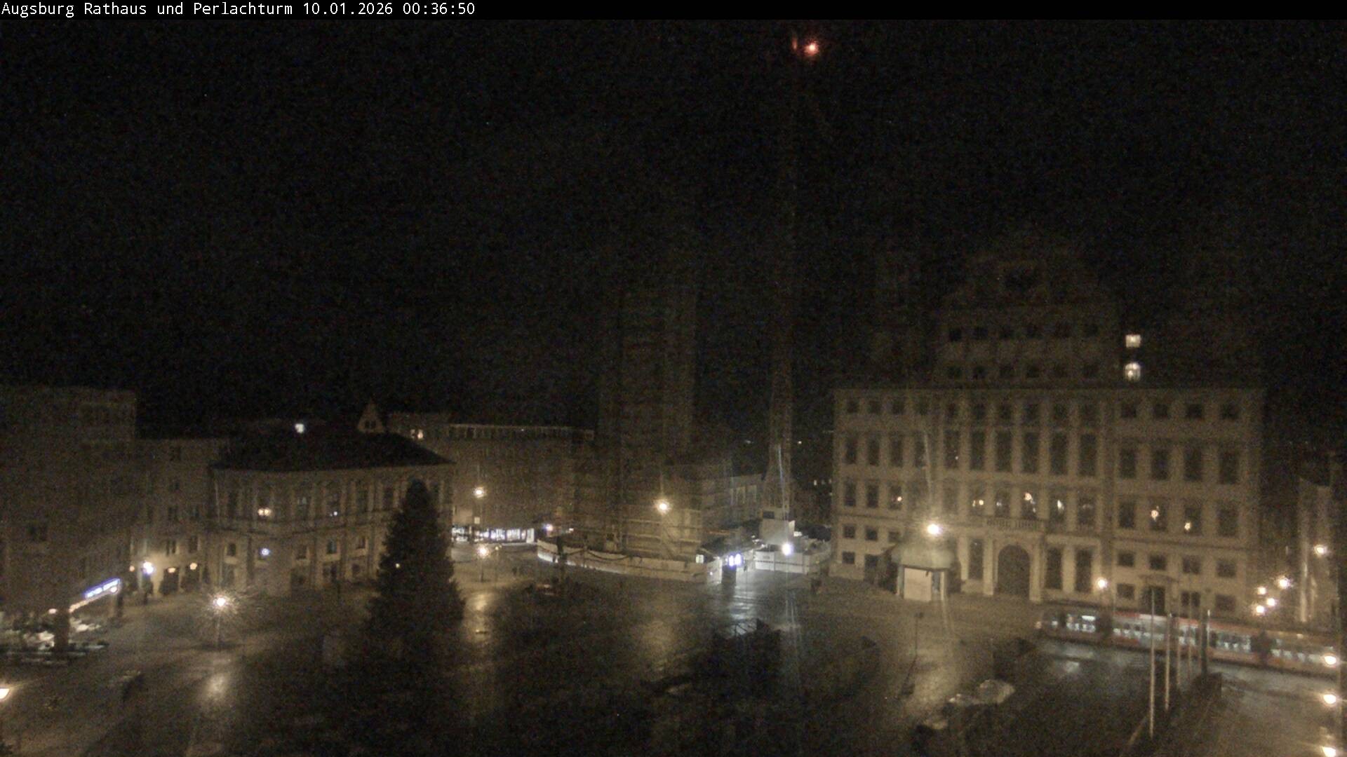 Archiv Foto Webcam Augsburger Rathausplatz und Perlachturm