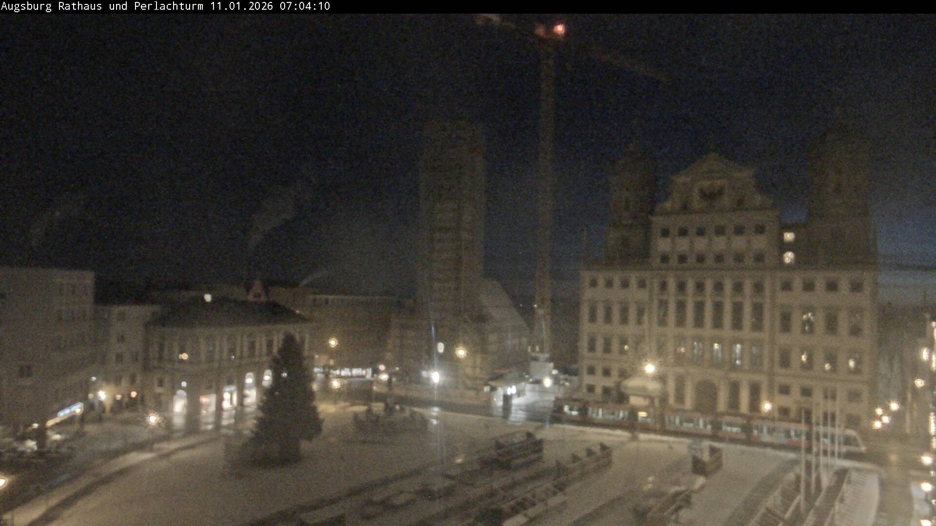 Archiv Foto Webcam Augsburger Rathausplatz und Perlachturm