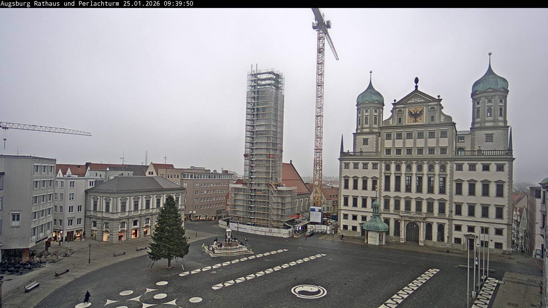 Archiv Foto Webcam Augsburger Rathausplatz und Perlachturm