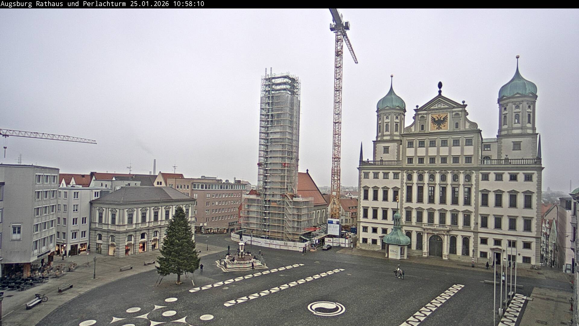 Archiv Foto Webcam Augsburger Rathausplatz und Perlachturm