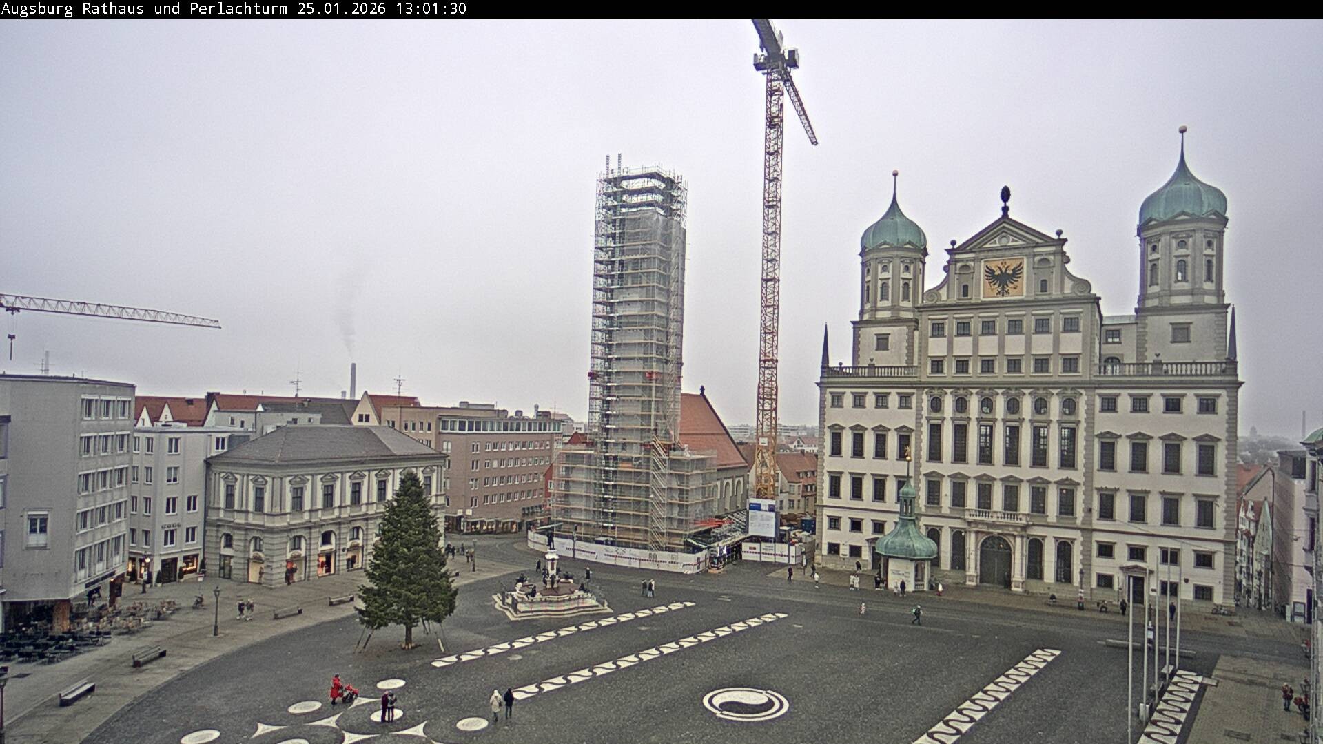 Archiv Foto Webcam Augsburger Rathausplatz und Perlachturm