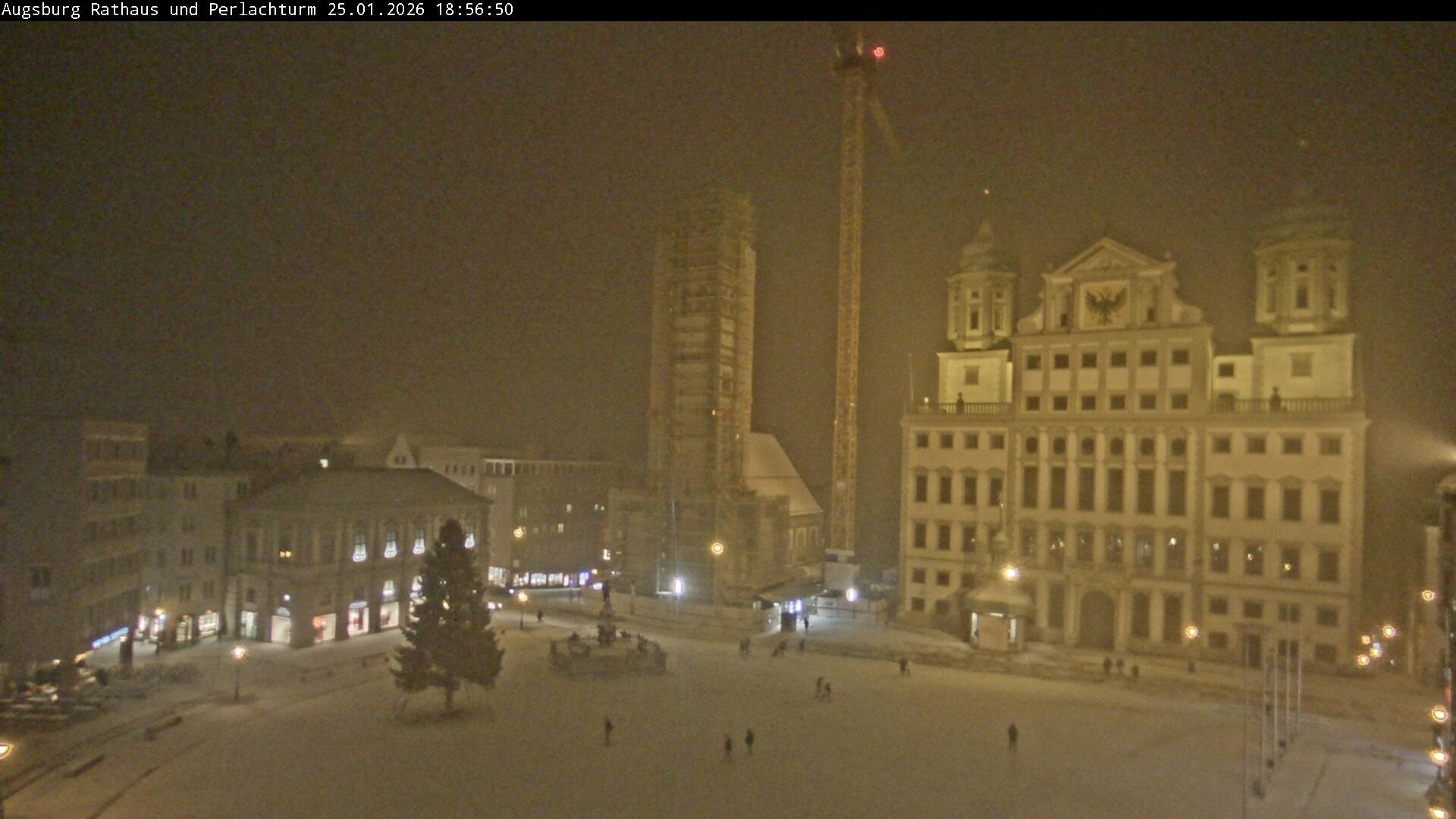 Archiv Foto Webcam Augsburger Rathausplatz und Perlachturm