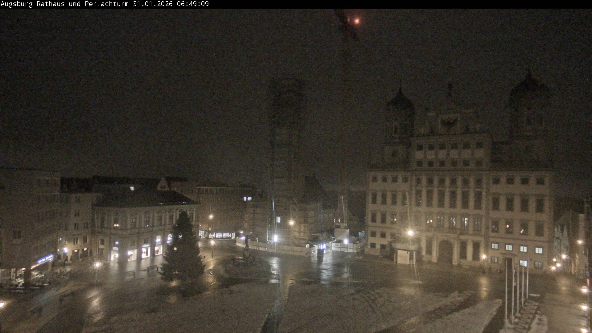 Archiv Foto Webcam Augsburger Rathausplatz und Perlachturm