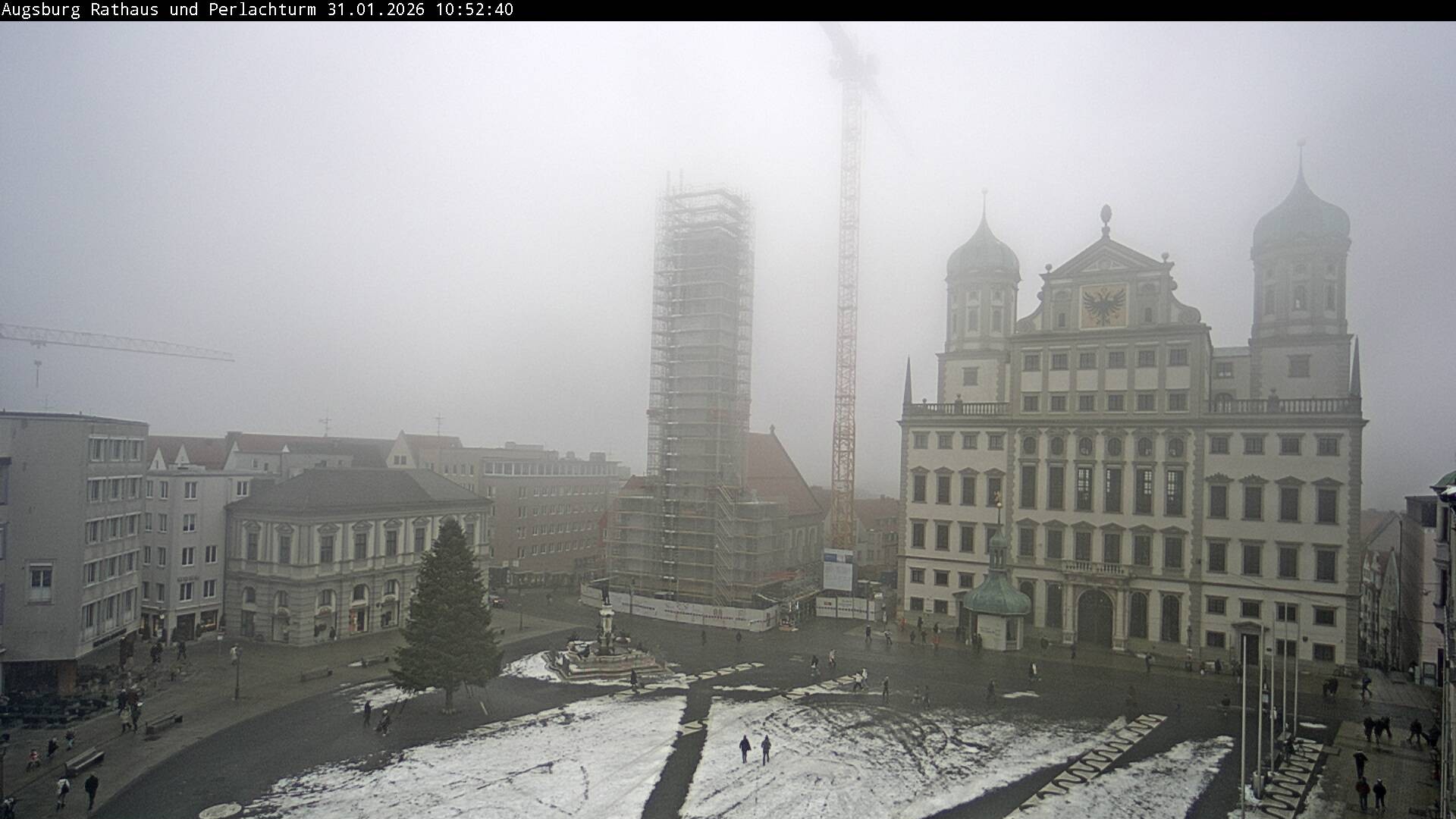 Archiv Foto Webcam Augsburger Rathausplatz und Perlachturm
