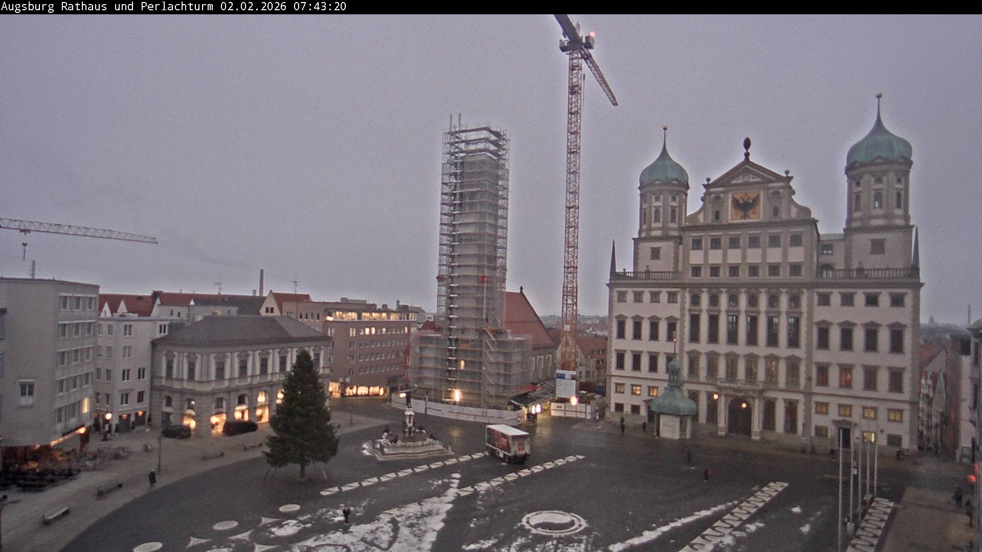 Archiv Foto Webcam Augsburger Rathausplatz und Perlachturm