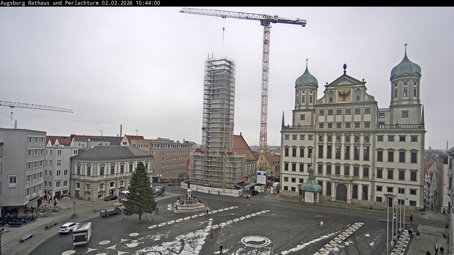 Archiv Foto Webcam Augsburger Rathausplatz und Perlachturm
