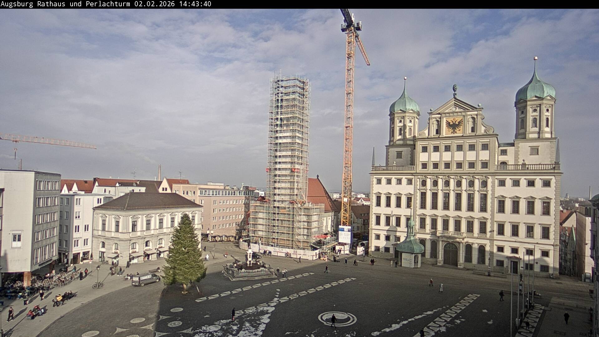 Archiv Foto Webcam Augsburger Rathausplatz und Perlachturm