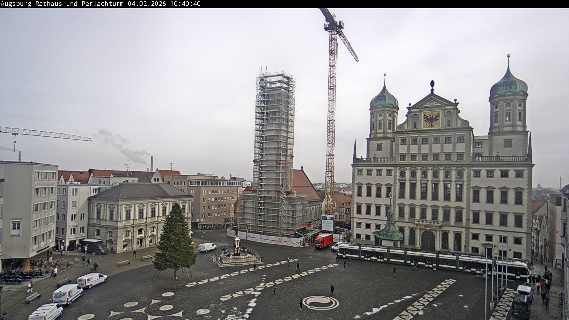 Archiv Foto Webcam Augsburger Rathausplatz und Perlachturm