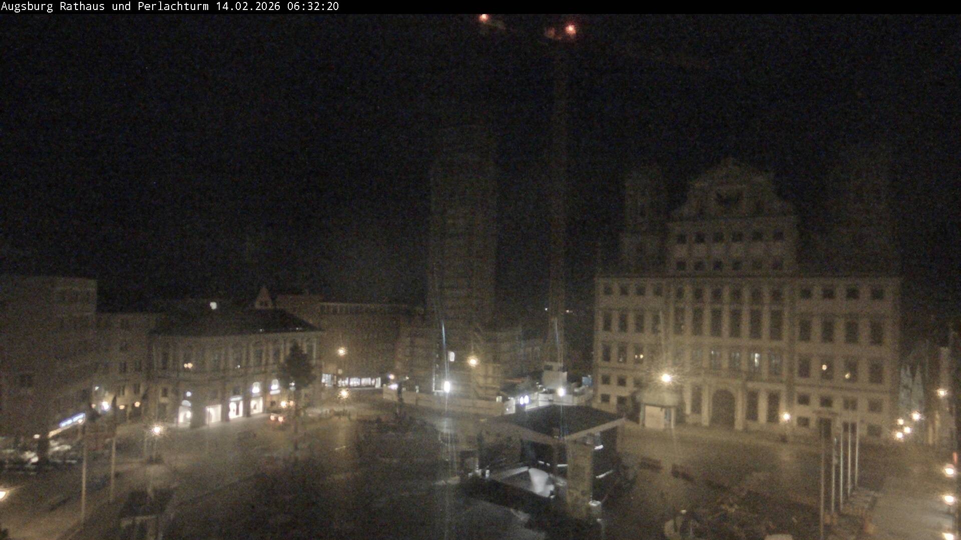 Archiv Foto Webcam Augsburger Rathausplatz und Perlachturm