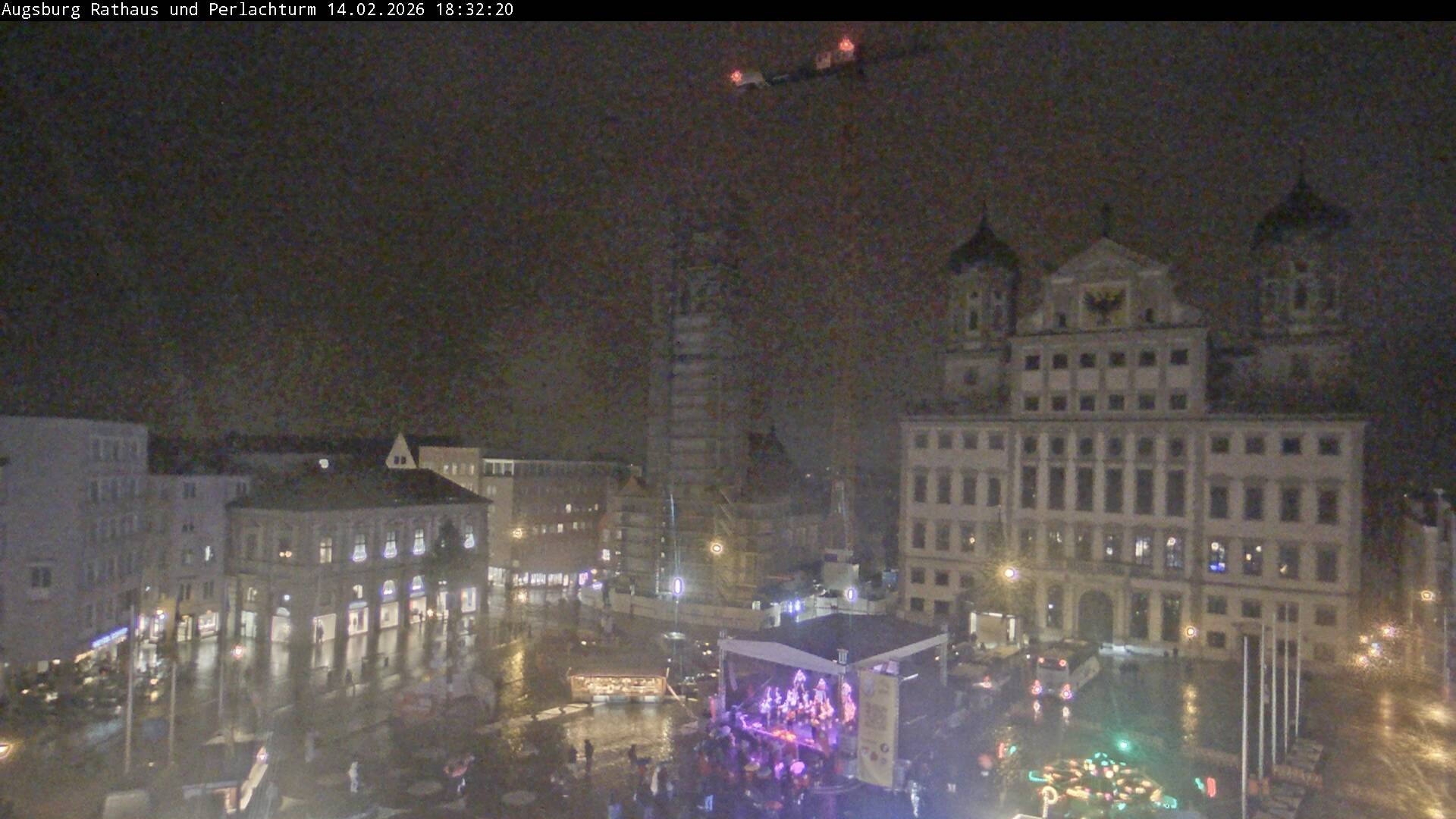 Archiv Foto Webcam Augsburger Rathausplatz und Perlachturm