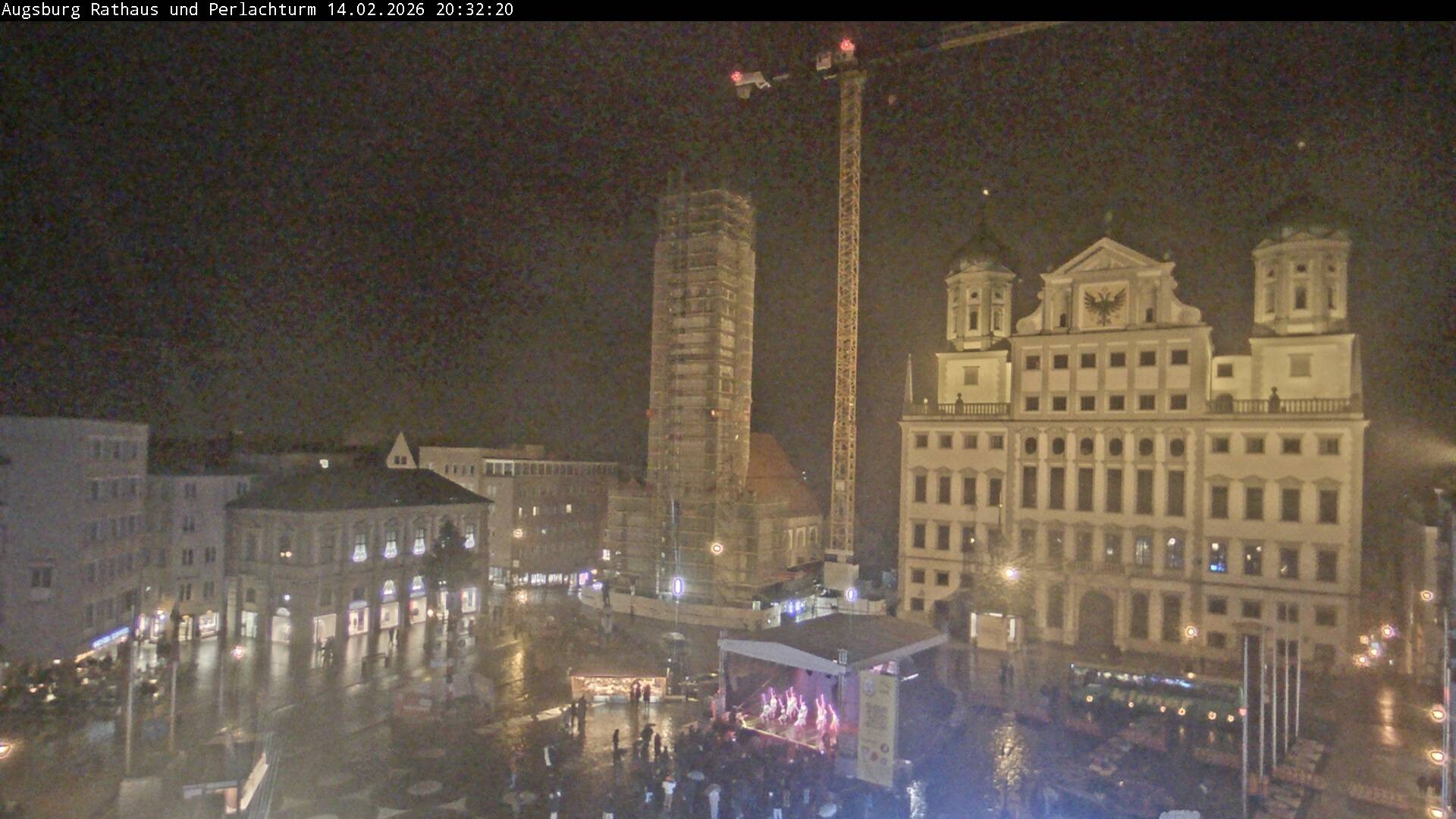 Archiv Foto Webcam Augsburger Rathausplatz und Perlachturm