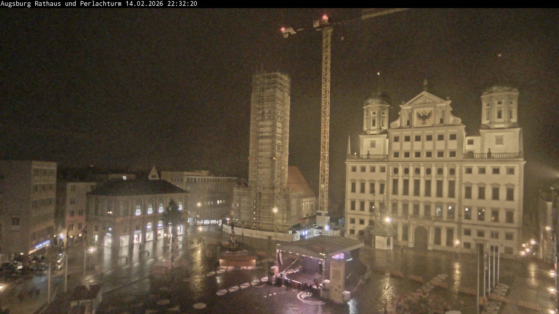 Archiv Foto Webcam Augsburger Rathausplatz und Perlachturm