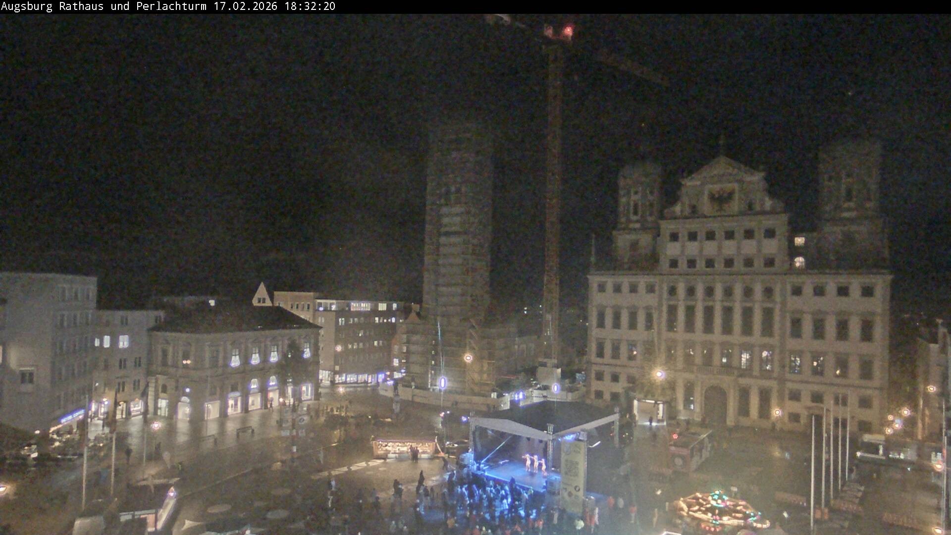 Archiv Foto Webcam Augsburger Rathausplatz und Perlachturm