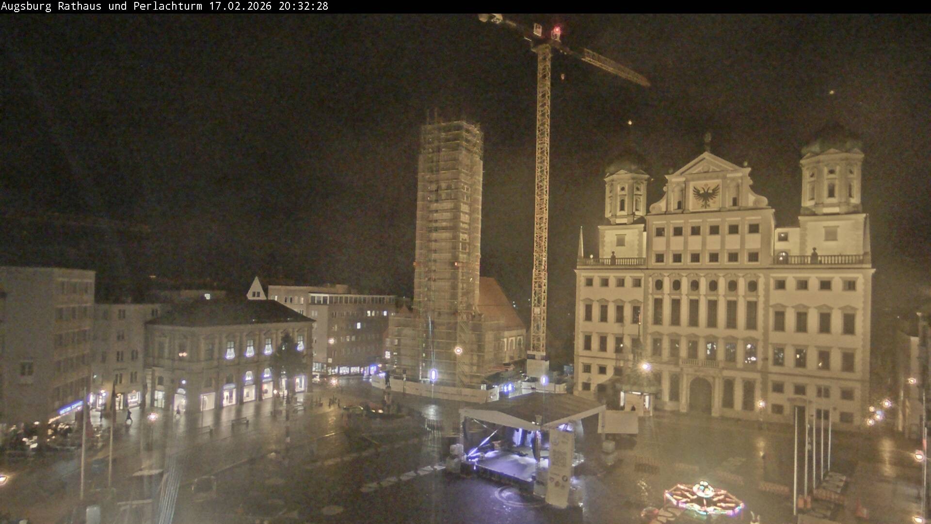Archiv Foto Webcam Augsburger Rathausplatz und Perlachturm