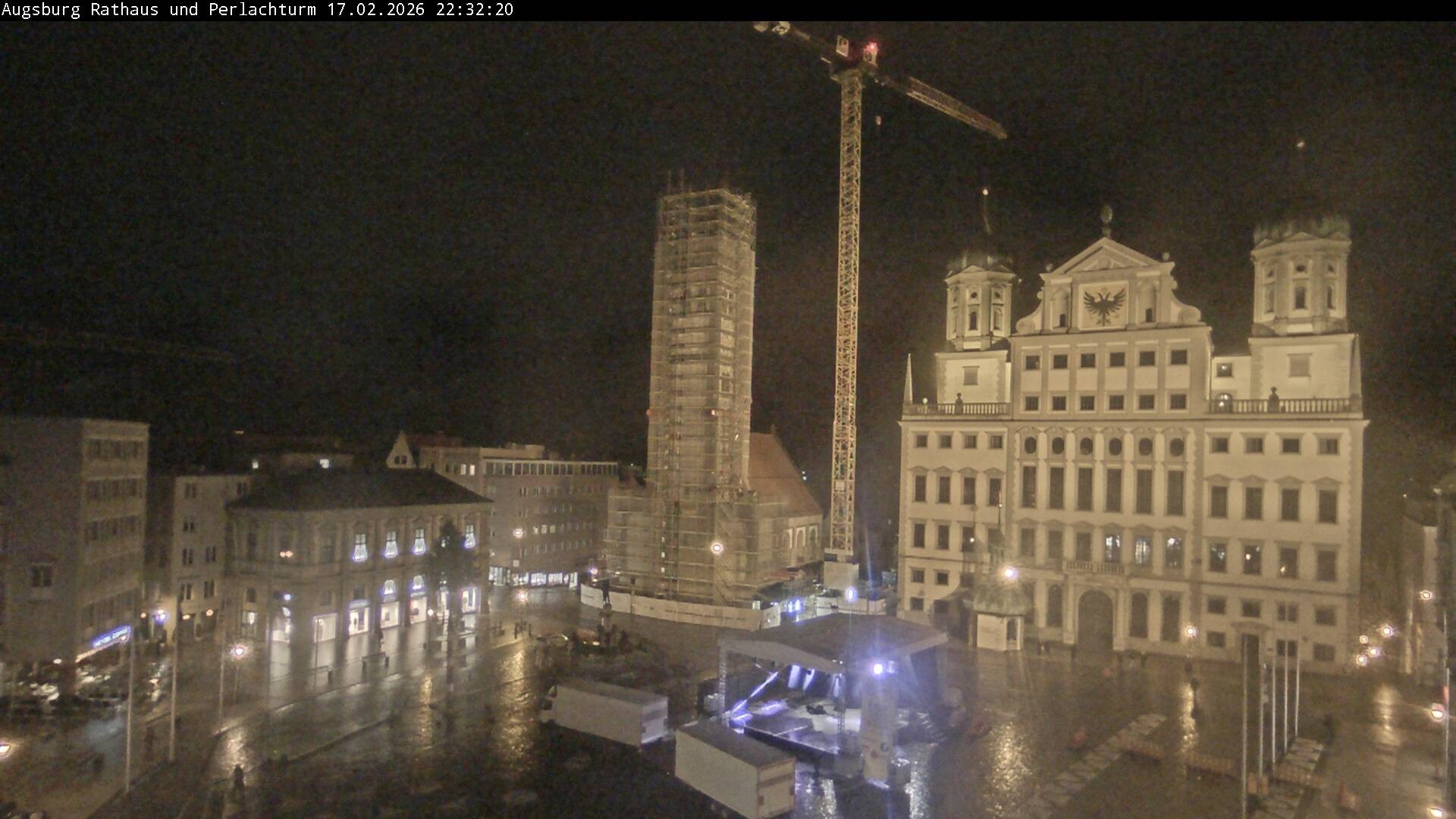 Archiv Foto Webcam Augsburger Rathausplatz und Perlachturm
