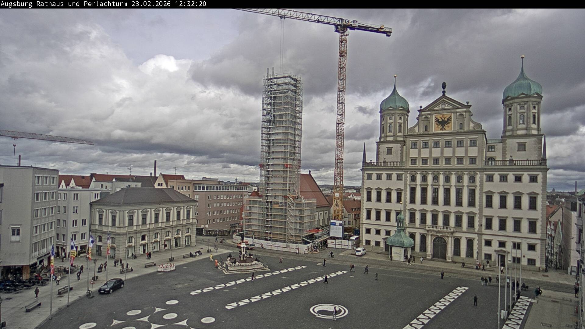 Archiv Foto Webcam Augsburger Rathausplatz und Perlachturm