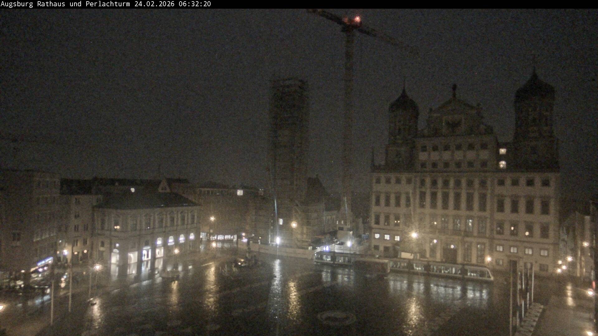 Archiv Foto Webcam Augsburger Rathausplatz und Perlachturm