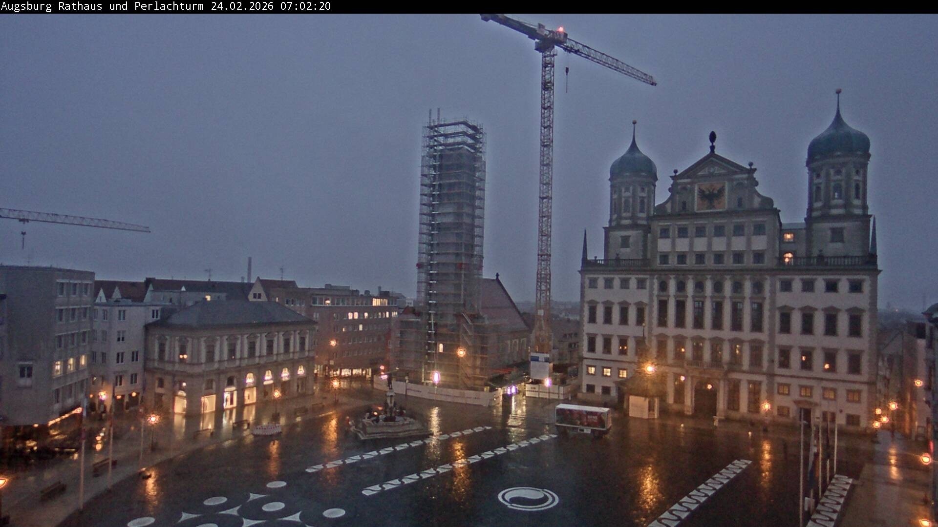 Archiv Foto Webcam Augsburger Rathausplatz und Perlachturm