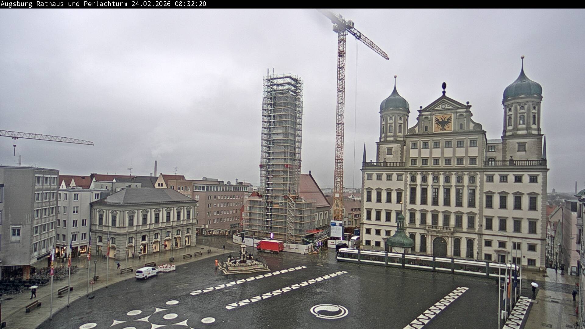 Archiv Foto Webcam Augsburger Rathausplatz und Perlachturm
