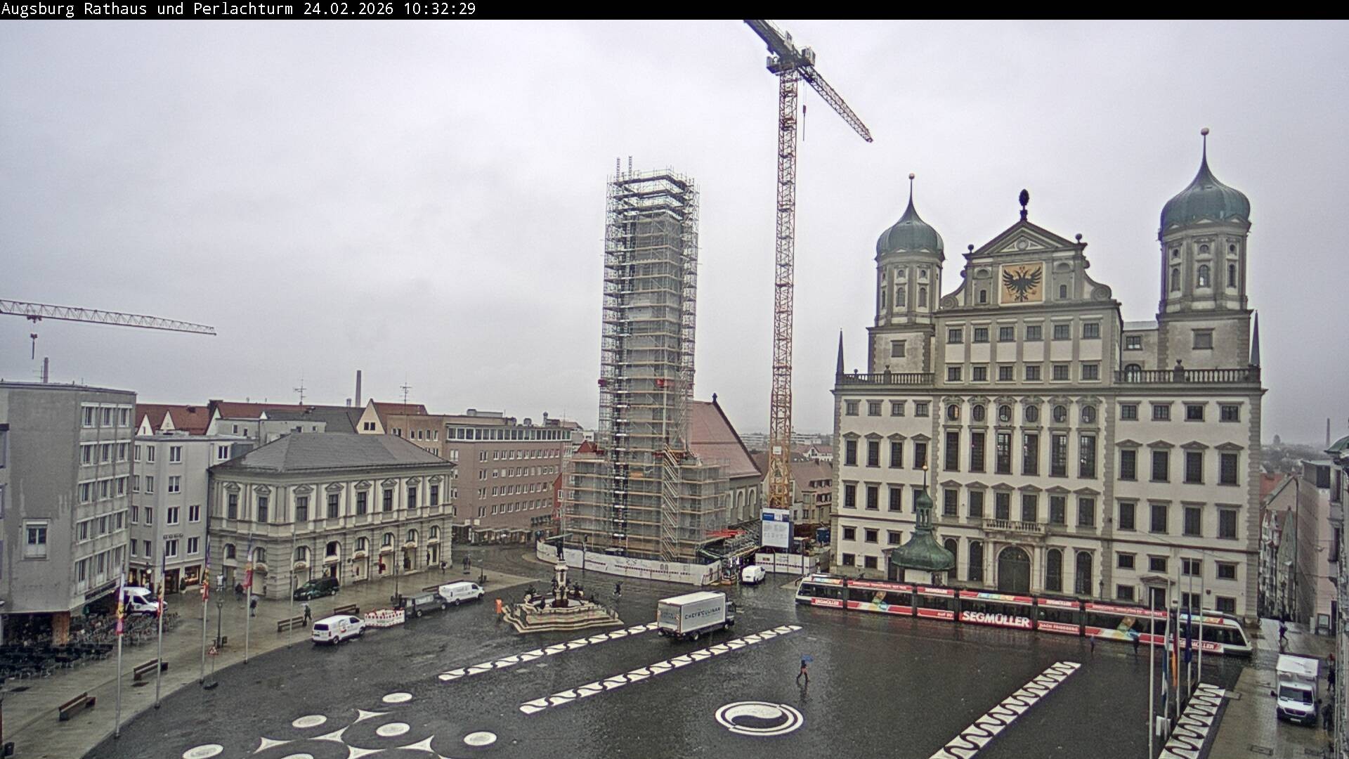 Archiv Foto Webcam Augsburger Rathausplatz und Perlachturm