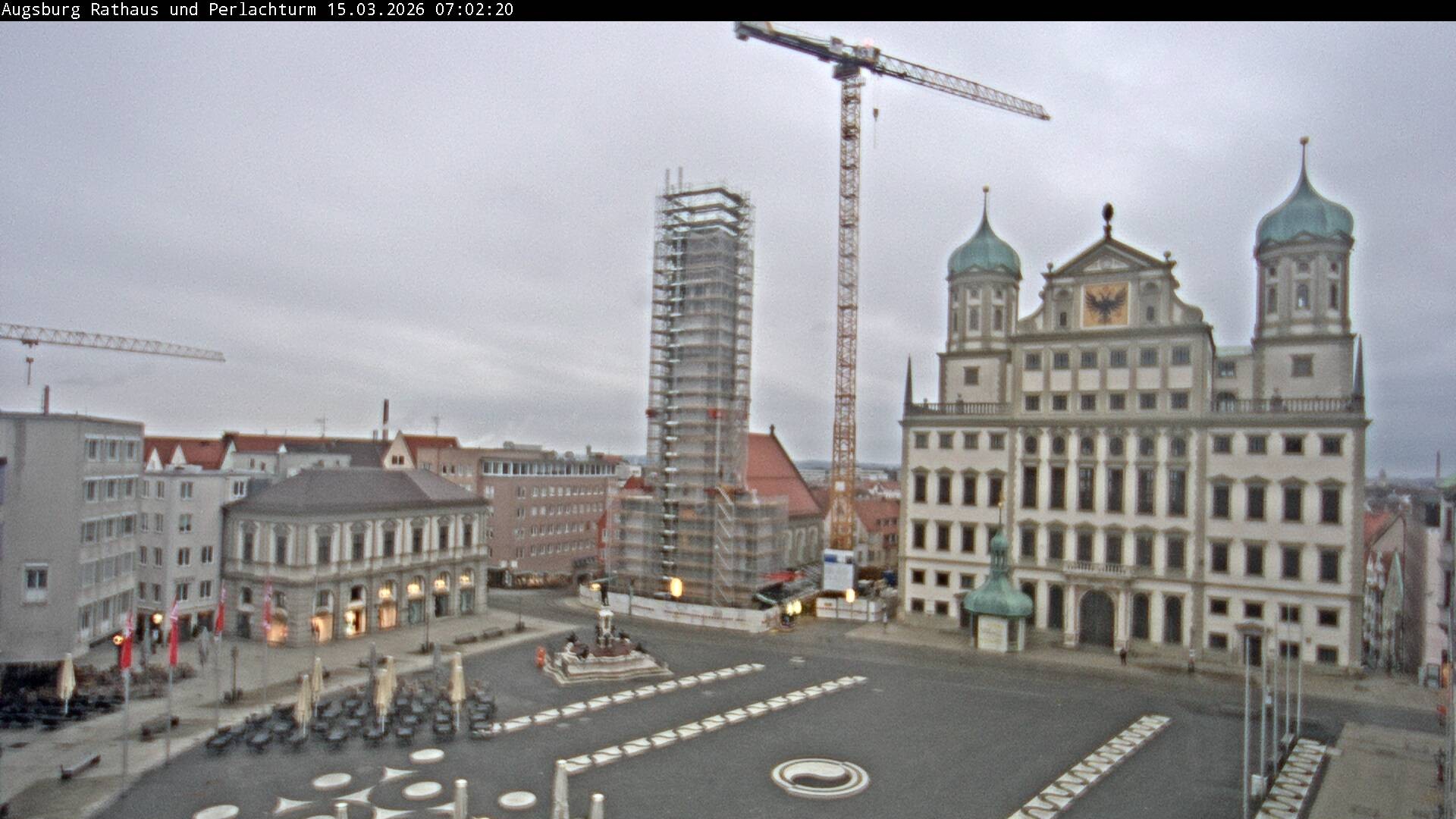 Archiv Foto Webcam Augsburger Rathausplatz und Perlachturm