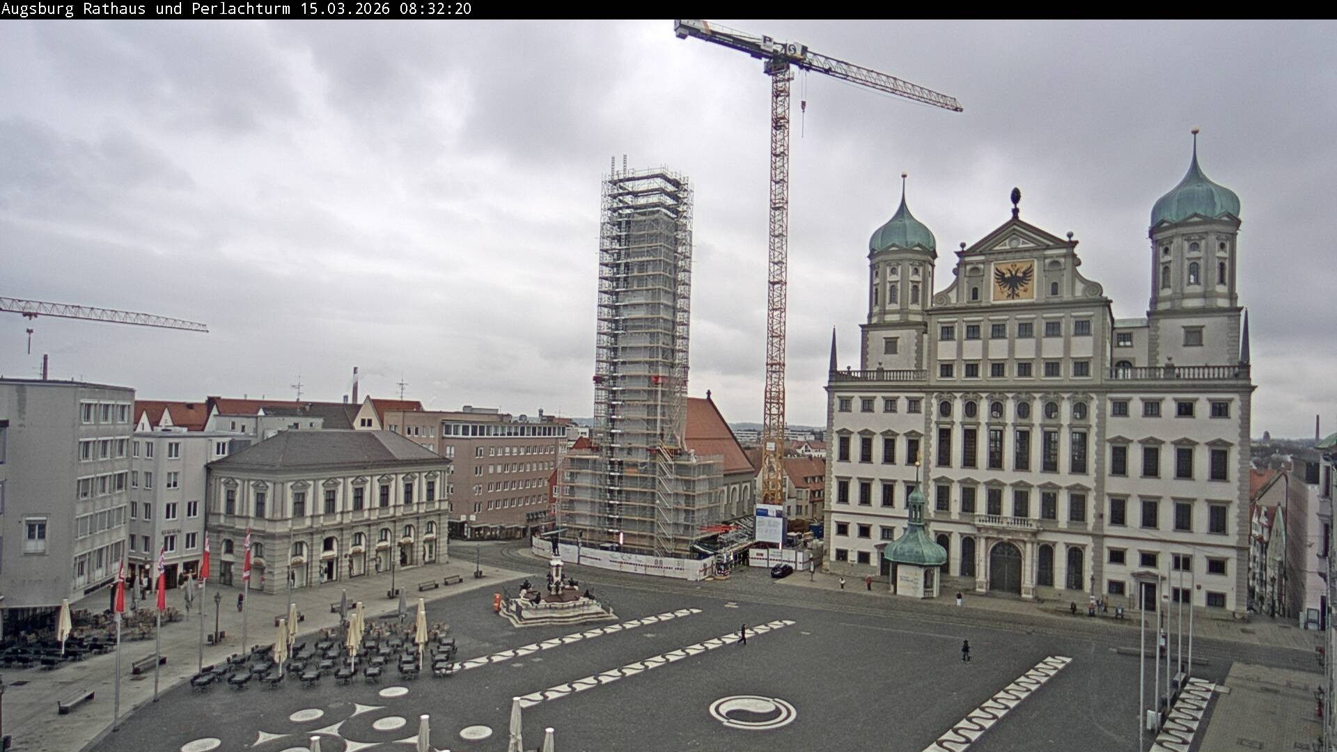 Archiv Foto Webcam Augsburger Rathausplatz und Perlachturm