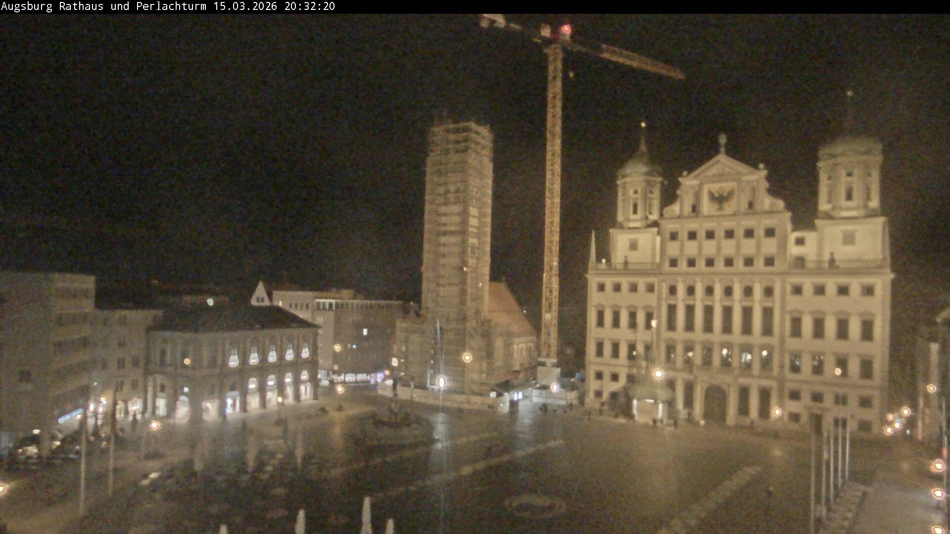 Archiv Foto Webcam Augsburger Rathausplatz und Perlachturm