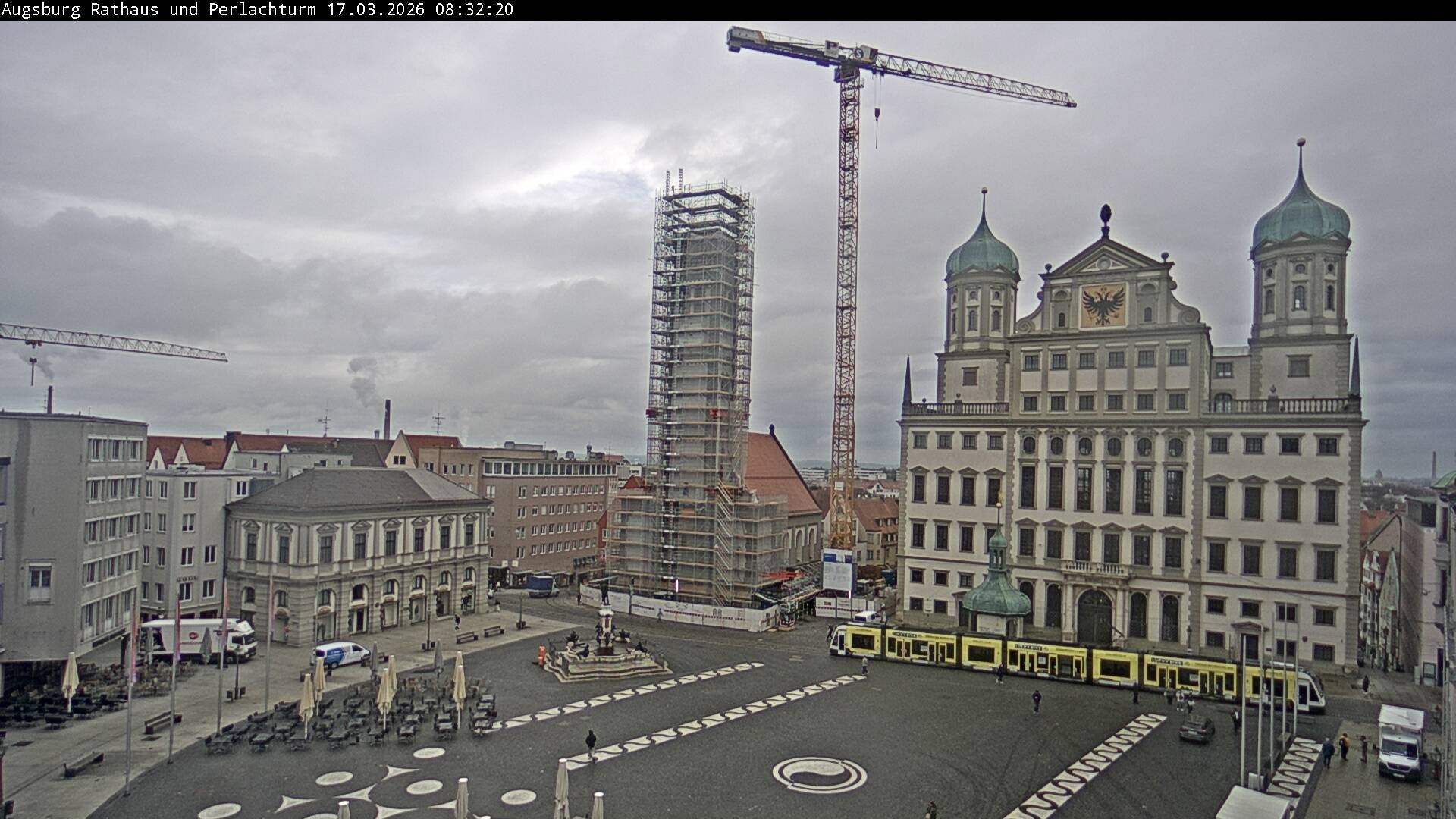 Archiv Foto Webcam Augsburger Rathausplatz und Perlachturm