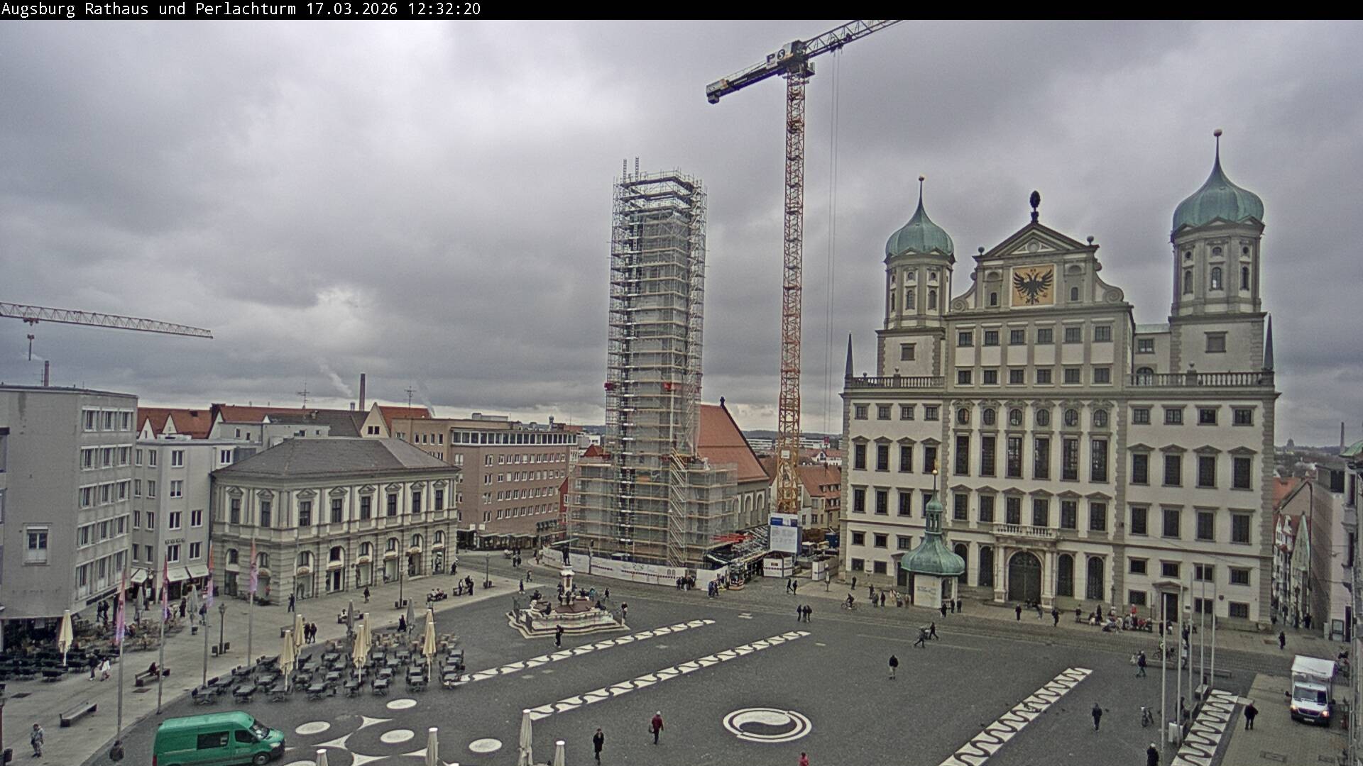 Archiv Foto Webcam Augsburger Rathausplatz und Perlachturm