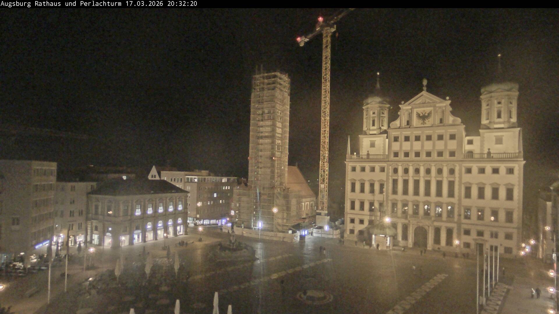 Archiv Foto Webcam Augsburger Rathausplatz und Perlachturm