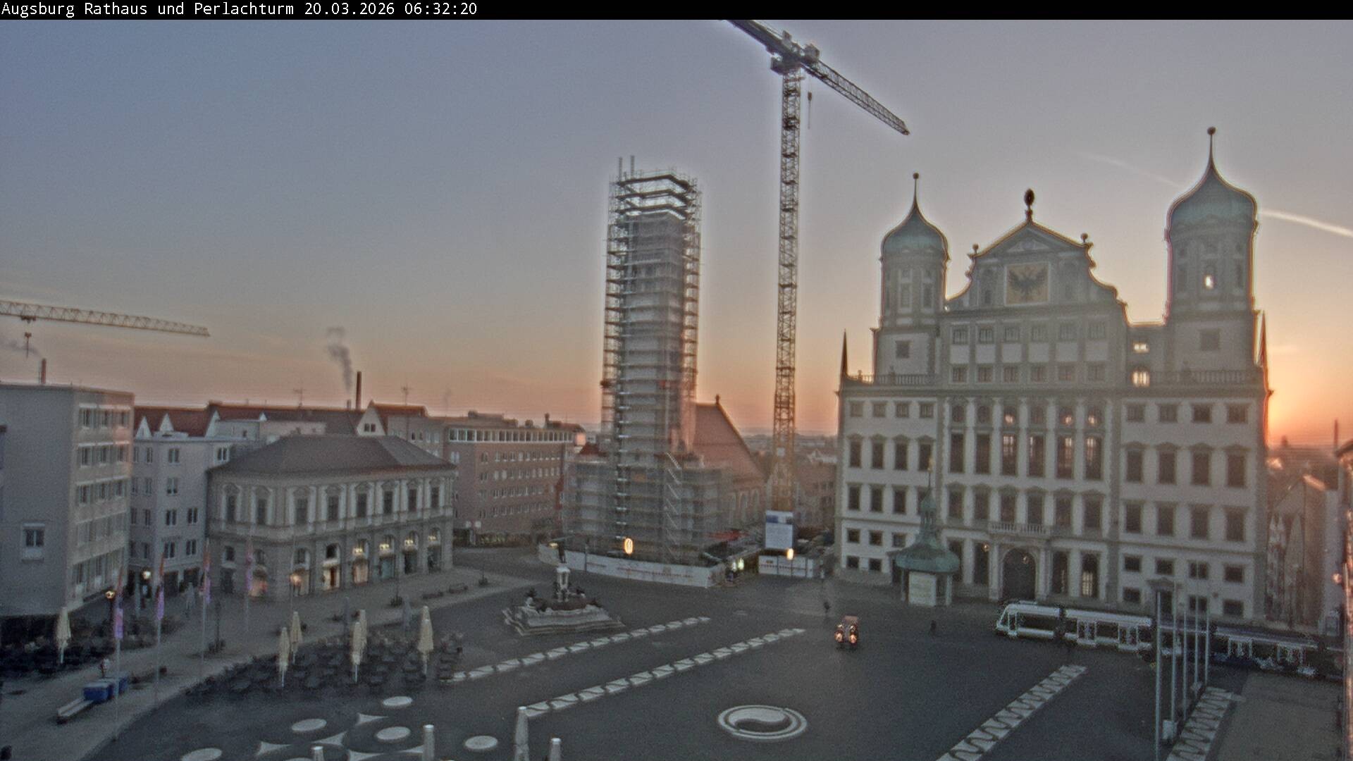 Archiv Foto Webcam Augsburger Rathausplatz und Perlachturm