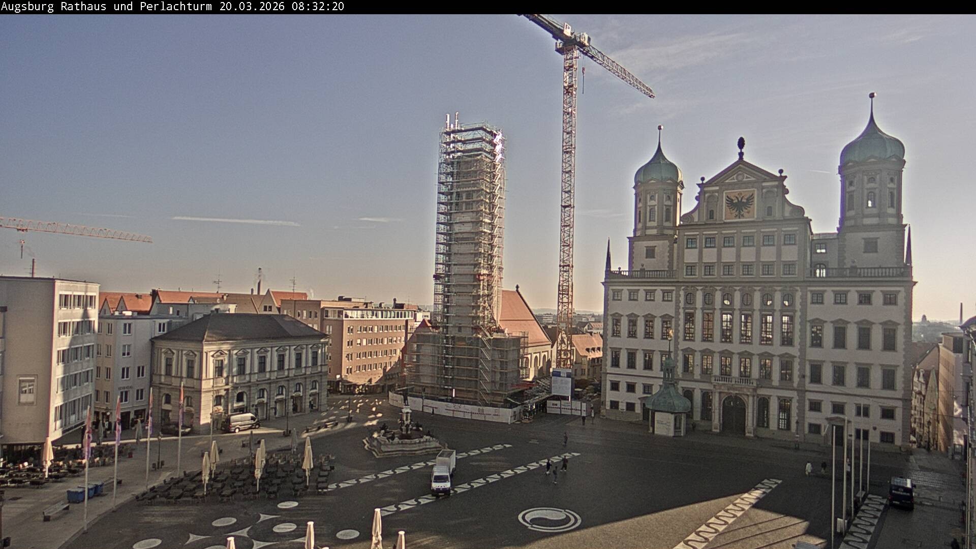 Archiv Foto Webcam Augsburger Rathausplatz und Perlachturm