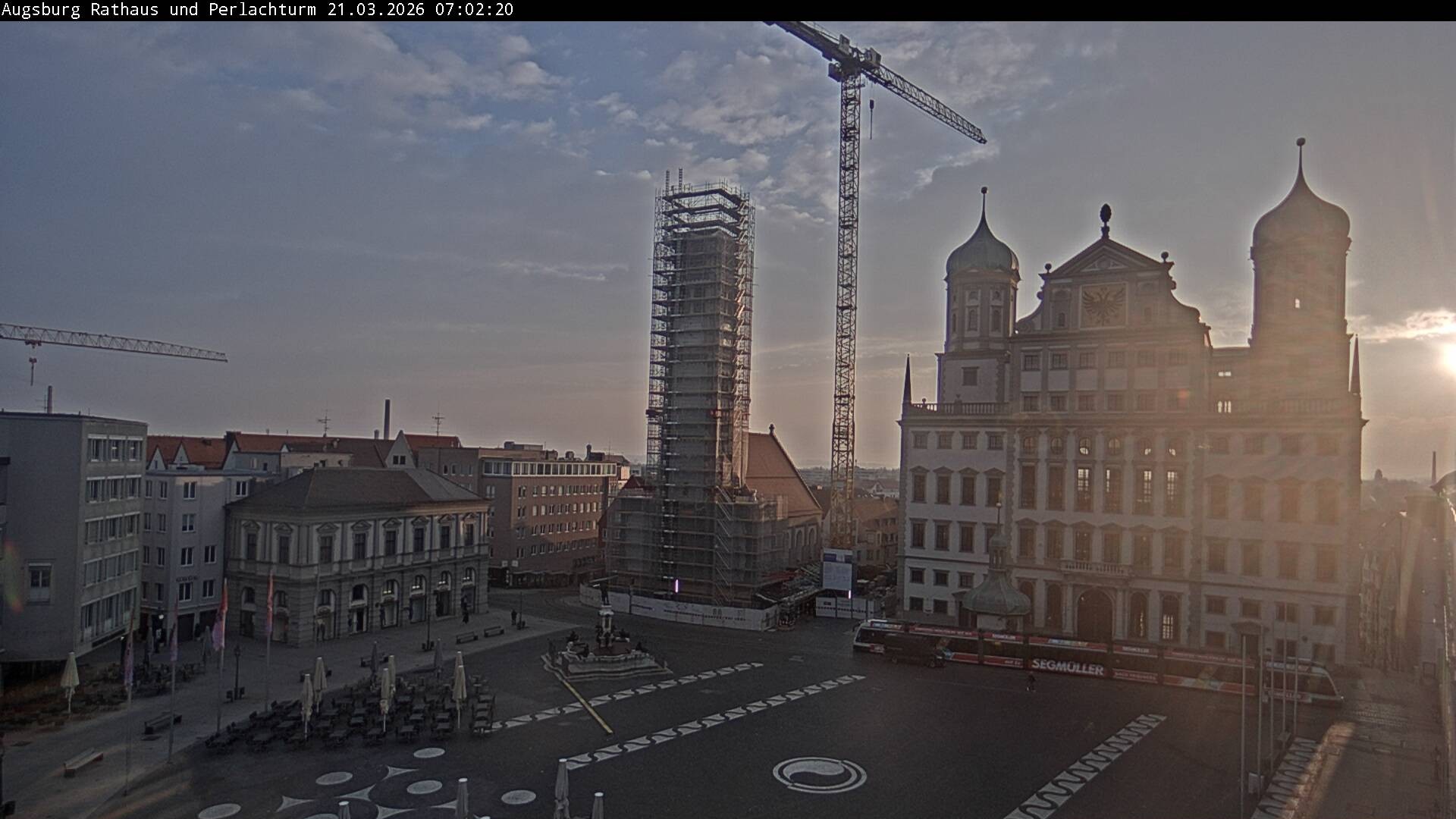 Archiv Foto Webcam Augsburger Rathausplatz und Perlachturm