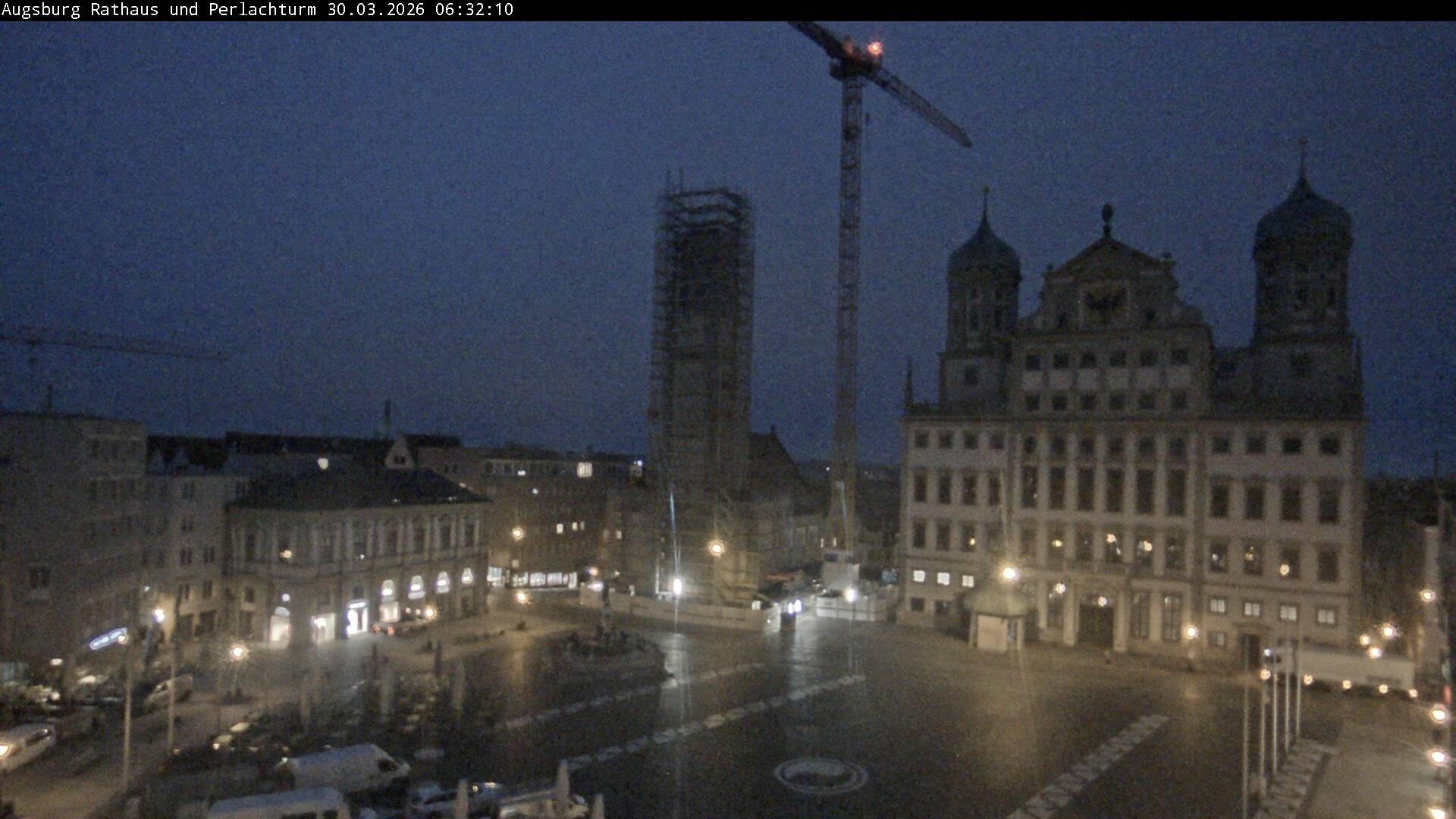 Archiv Foto Webcam Augsburger Rathausplatz und Perlachturm