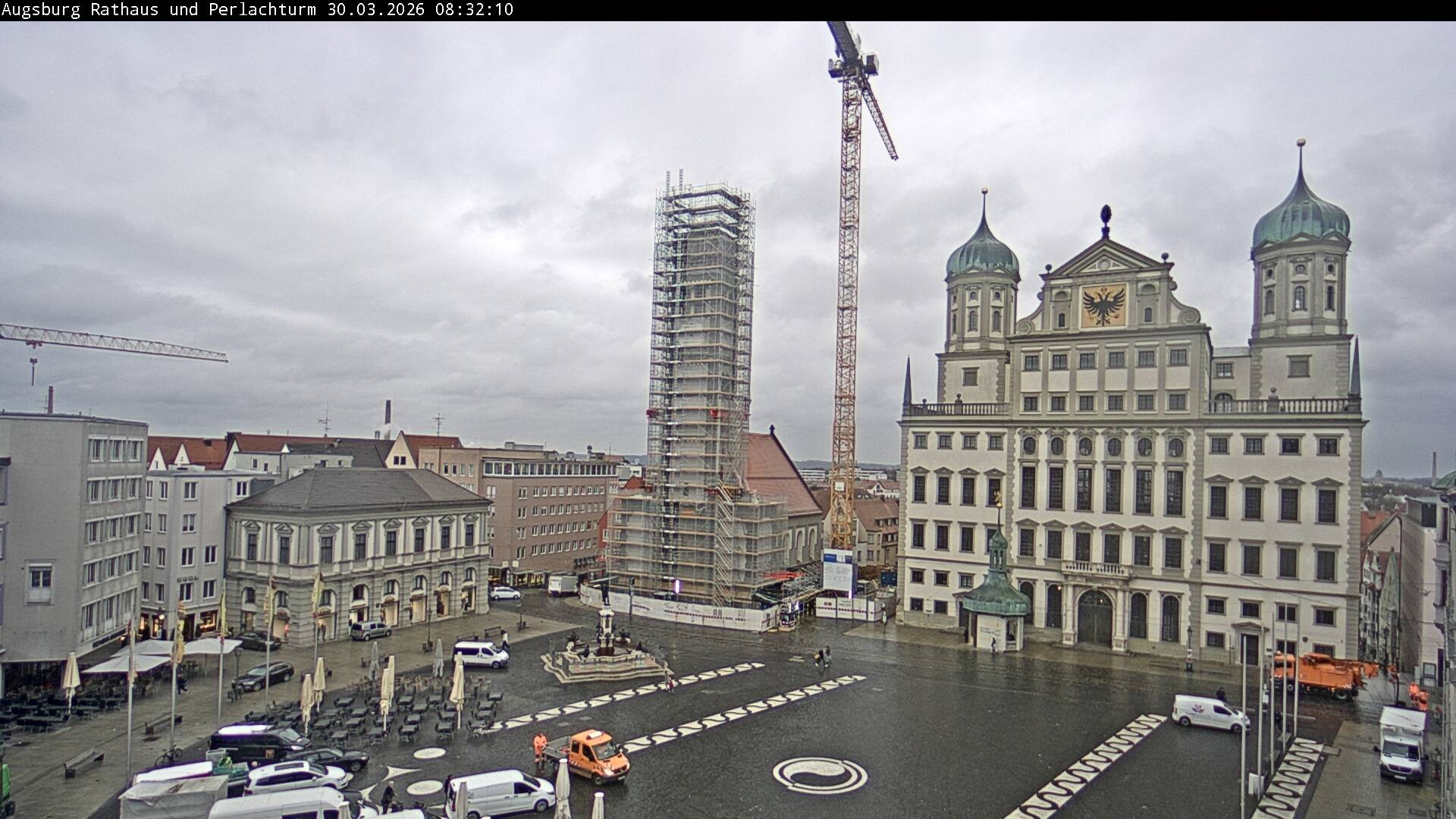 Archiv Foto Webcam Augsburger Rathausplatz und Perlachturm