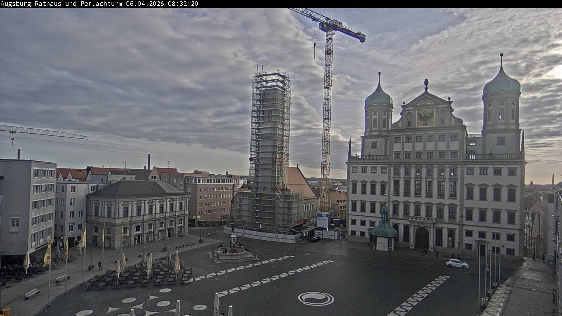 Archiv Foto Webcam Augsburger Rathausplatz und Perlachturm