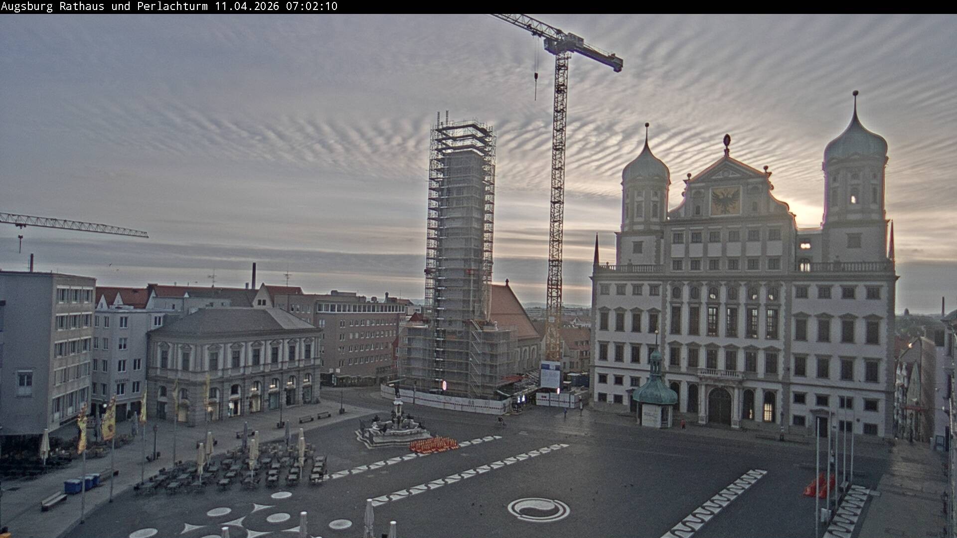 Archiv Foto Webcam Augsburger Rathausplatz und Perlachturm