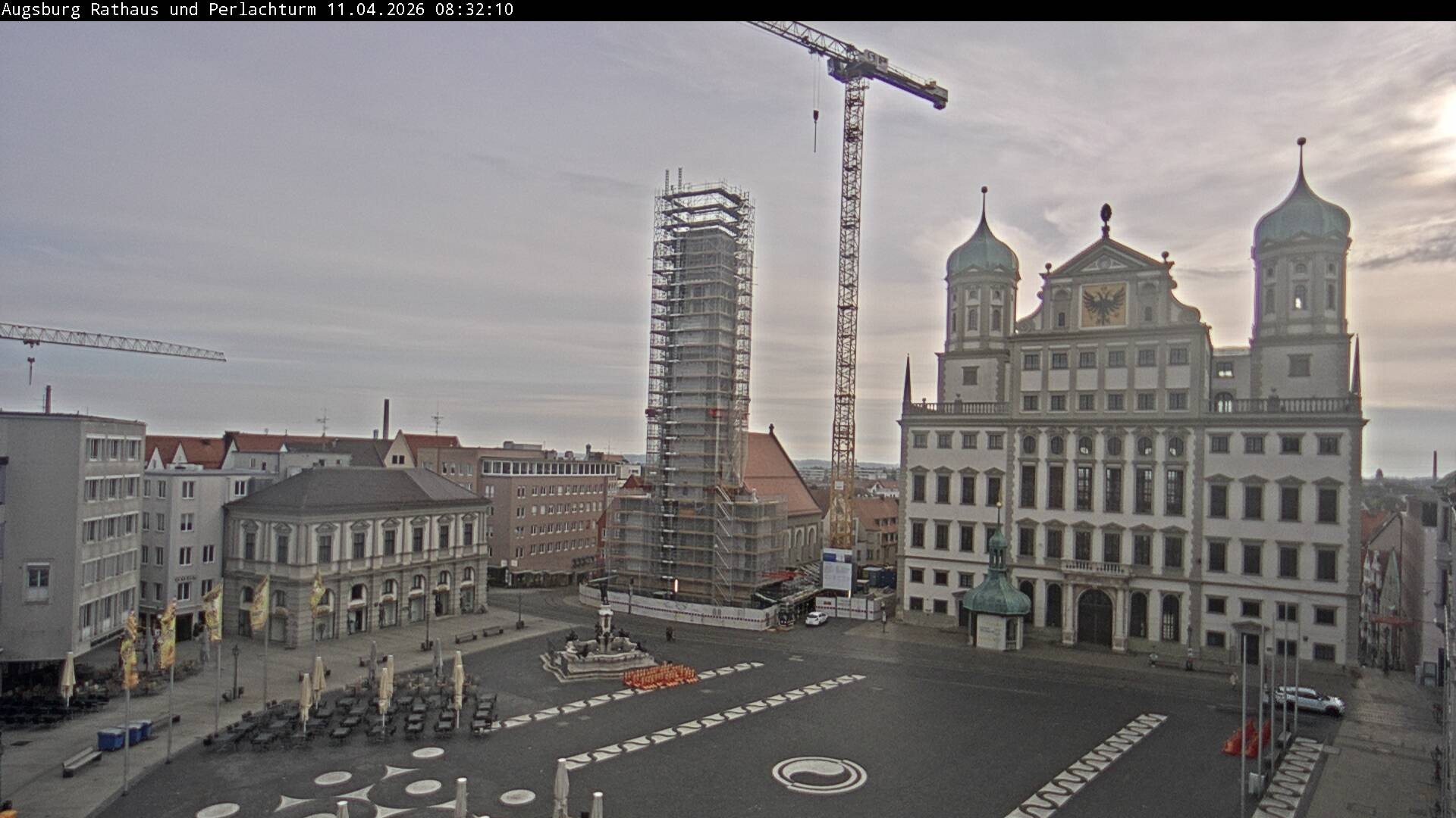 Archiv Foto Webcam Augsburger Rathausplatz und Perlachturm